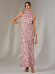 Розовый - Jolie Moi Chiffon Maxi Dress - Image 1 of 6