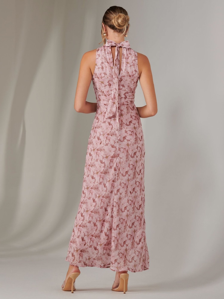 Розовый - Jolie Moi Chiffon Maxi Dress - Image 2 of 6