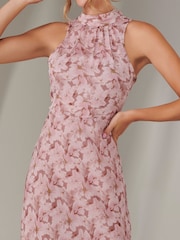 Розовый - Jolie Moi Chiffon Maxi Dress - Image 3 of 6