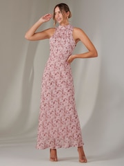 Розовый - Jolie Moi Chiffon Maxi Dress - Image 4 of 6