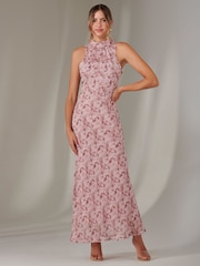 Розовый - Jolie Moi Chiffon Maxi Dress - Image 6 of 6