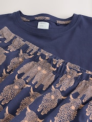 Navy Hamish The Highland Cow Short Sleeve Pyjamas - Image 3 of 3