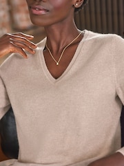 Pure Collection Cashmere Long Sleeve Slim Fitting V-Neck Sweater - Image 3 of 3
