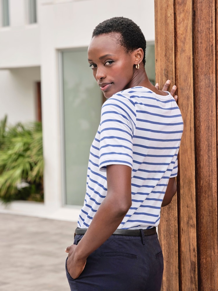 Pure Collection Blue Supersoft Pure Cotton Crew Neck 100% Cotton T-shirts - Image 2 of 3