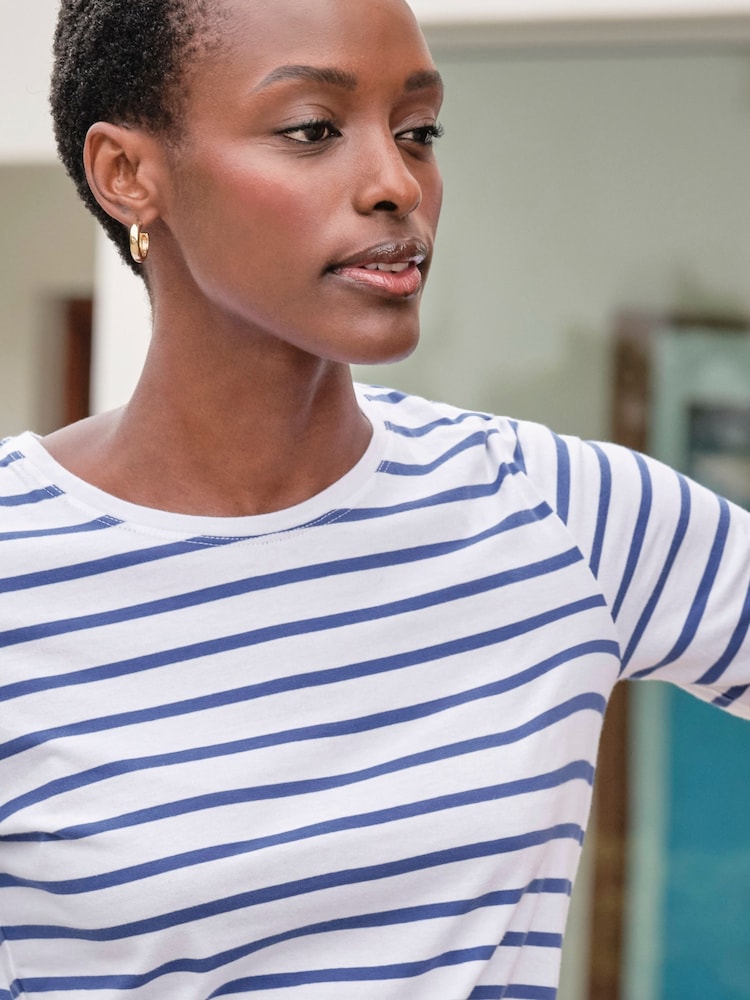 Pure Collection Blue Supersoft Pure Cotton Crew Neck 100% Cotton T-shirts - Image 3 of 3