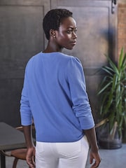 Long Sleeve Cotton Blend Button Shoulder Top - Image 2 of 3