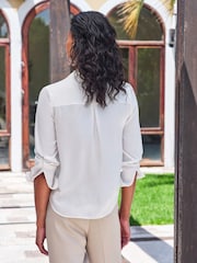 Pure Collection Loose Fit Pure Silk Long Sleeve Shirt - Image 2 of 3