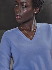 Pure Collection Cashmere V-Neck Slim Fitting Long Sleeve Cardigan - Image 5 of 6