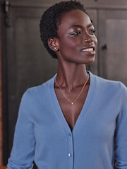 Pure Collection Cashmere V-Neck Slim Fitting Long Sleeve Cardigan - Image 6 of 6