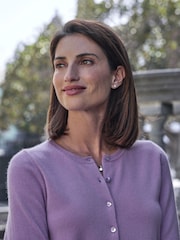 Pure Collection Cashmere Crew Neck Cardigan with Colour Matched Buttons - Image 3 of 3