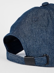 PS Paul Smith Blue Heart Swirl Embroidered Denim Cap - Image 2 of 4