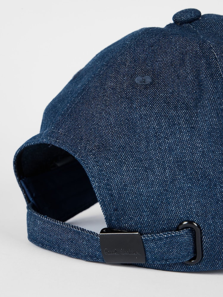 PS Paul Smith Blue Heart Swirl Embroidered Denim Cap - Image 2 of 4