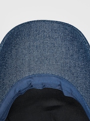 PS Paul Smith Blue Heart Swirl Embroidered Denim Cap - Image 4 of 4