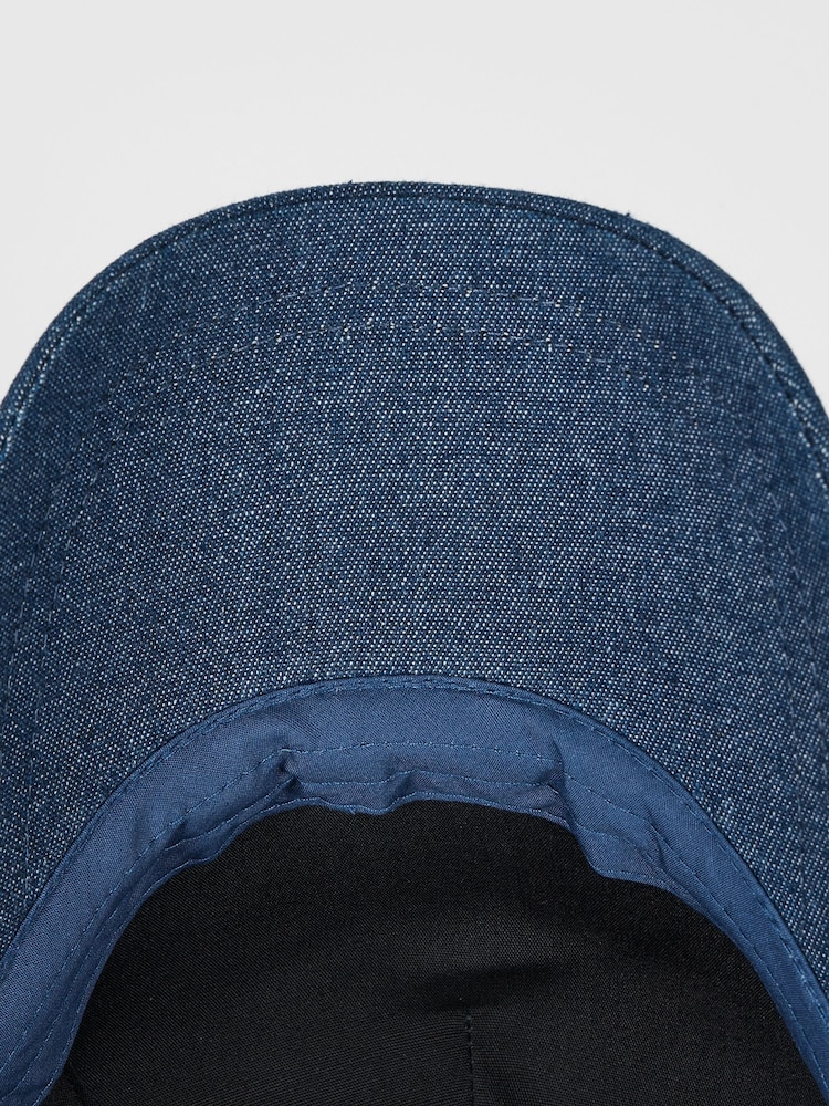 PS Paul Smith Blue Heart Swirl Embroidered Denim Cap - Image 4 of 4
