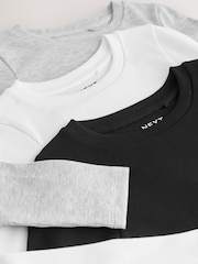 Black/White Long Sleeve Ribbed Tops 3 Pack (3-16yrs) - Image 7 of 7