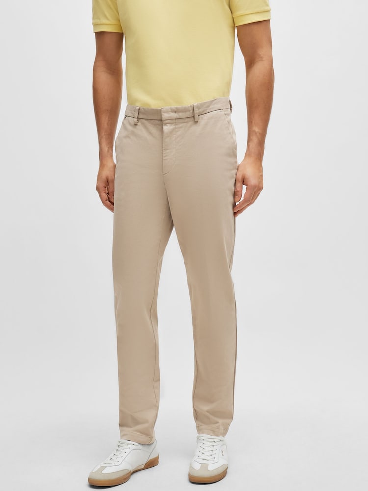 beis - BOSS Regular Fit Chino Trousers - Imagen 1 de 4