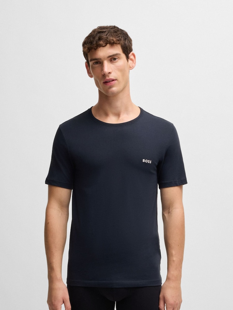 BOSS Black/Grey/White Cotton T-Shirt 3 Pack - Image 5 of 5 BOSS Black/Grey/White Cotton T-Shirt 3 Pack - Image 5 of 5