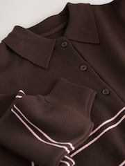 Chocolate Brown Cosy Soft Touch Long Sleeve Polo Neck Jumper Top - Image 7 of 7