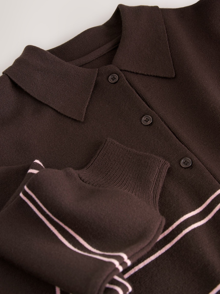 Chocolate Brown Cosy Soft Touch Long Sleeve Polo Neck Jumper Top - Image 7 of 7