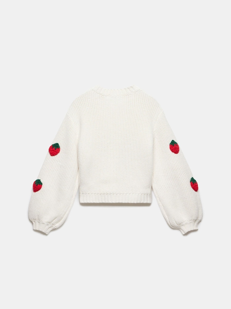 Mint Velvet White Strawberry Knit Cardigan - Image 8 of 8