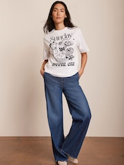 Mint Velvet Oversized Sunday Coffee Club 100% Cotton T-Shirt - Imagen 4 de 8