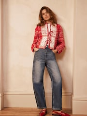 Mint Velvet Red Printed Quilt Jacket - Image 1 of 8