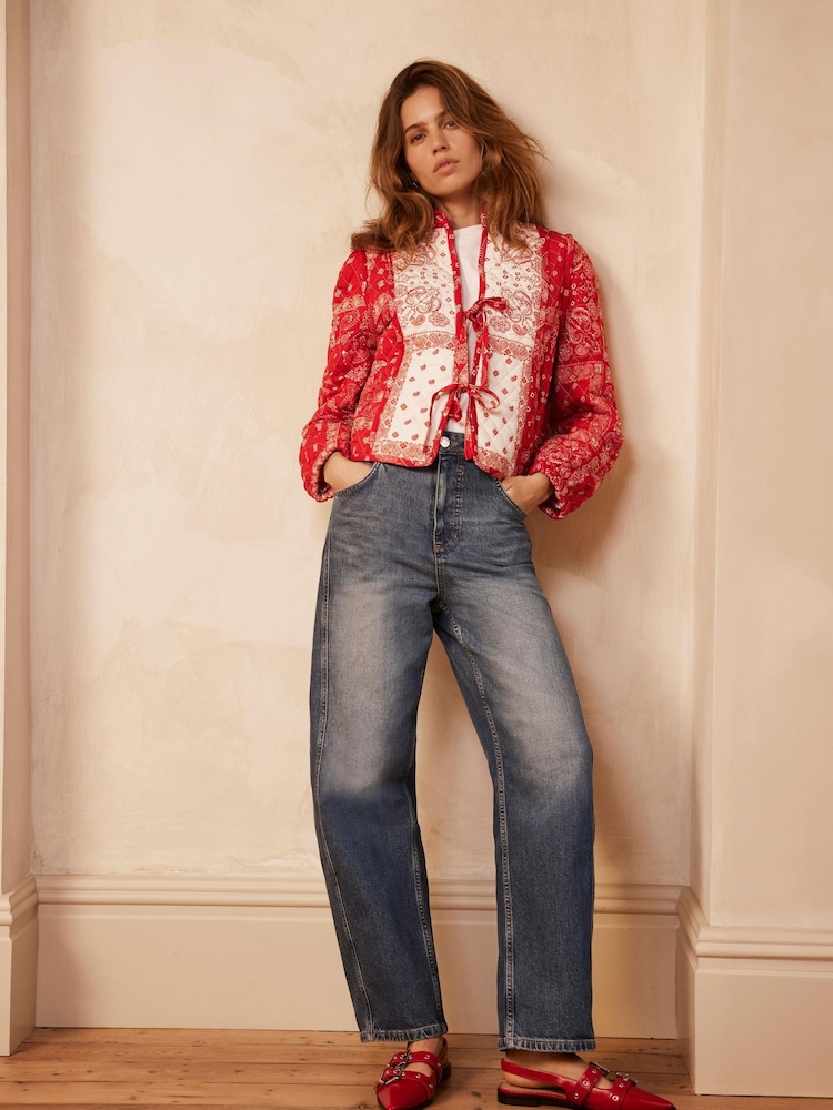 Mint Velvet Red Printed Quilt Jacket - Image 1 of 8