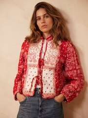 Mint Velvet Red Printed Quilt Jacket - Image 2 of 8