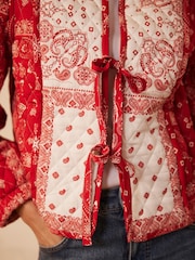 Mint Velvet Red Printed Quilt Jacket - Image 5 of 8