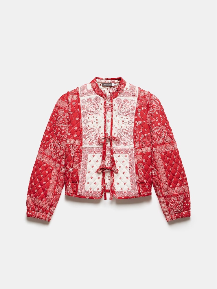 Mint Velvet Red Printed Quilt Jacket - Image 7 of 8