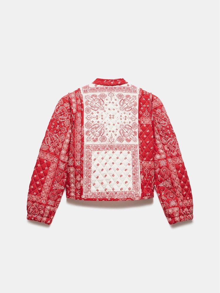 Mint Velvet Red Printed Quilt Jacket - Image 8 of 8