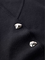 Mint Velvet Black Asymmetric Knit Waistcoat - Image 8 of 8