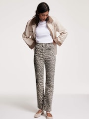 Mint Velvet Cream Leopard Print Slim Jeans - Image 2 of 7