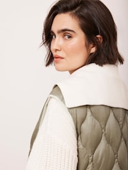 Mint Velvet Green Khaki Padded Gilet - Image 5 of 8