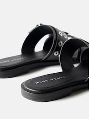 Mint Velvet Black Buckle Flat Sandals - Image 4 of 4