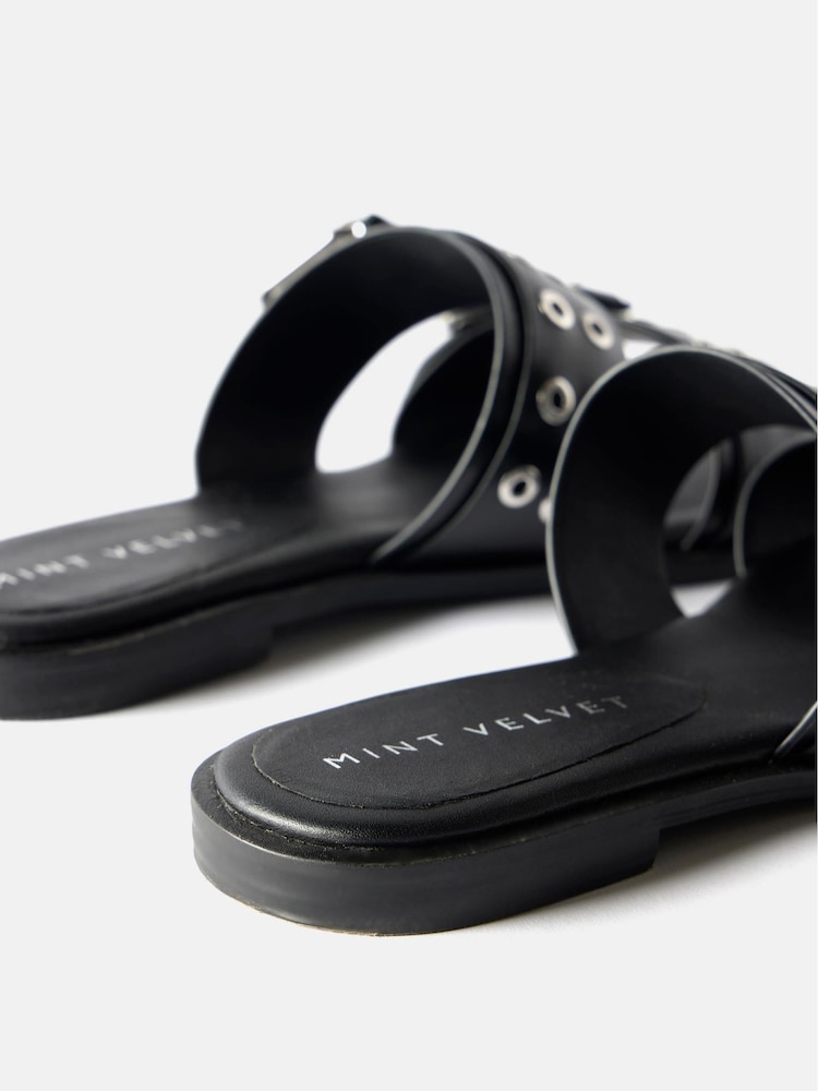 Mint Velvet Black Buckle Flat Sandals - Image 4 of 4 Mint Velvet Black Buckle Flat Sandals - Image 4 of 4