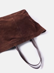 Mint Velvet Brown Oversized Chocolate Brown Suede Tote Bag - Image 3 of 6