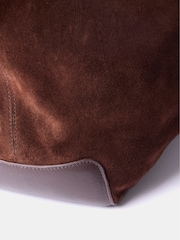 Mint Velvet Brown Oversized Chocolate Brown Suede Tote Bag - Image 4 of 6