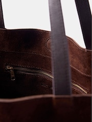 Mint Velvet Brown Oversized Chocolate Brown Suede Tote Bag - Image 5 of 6