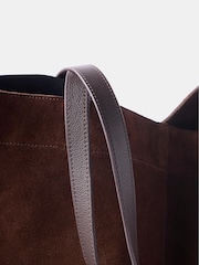 Mint Velvet Brown Oversized Chocolate Brown Suede Tote Bag - Image 6 of 6