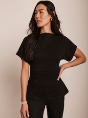 Mint Velvet Black Batwing 100% Cotton T-Shirt - Image 4 of 8