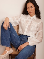 Mint Velvet White Trim Detail Shirt - Image 2 of 8