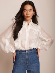 Mint Velvet White Trim Detail Shirt - Image 3 of 8