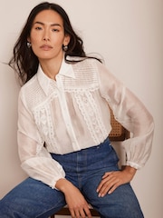 Mint Velvet White Trim Detail Shirt - Image 6 of 8