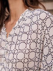 Mint Velvet Cream Geometric Print Blouse - Image 5 of 8