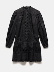 Mint Velvet Black Lace Detail Mini Dress - Image 7 of 8