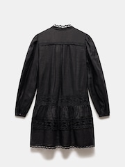 Mint Velvet Black Lace Detail Mini Dress - Image 8 of 8
