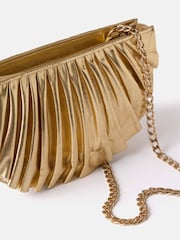 Mint Velvet Gold Pleated Clutch Bag - Image 3 of 4