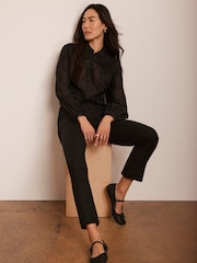 Mint Velvet Black Pintuck Shirt - Image 6 of 8