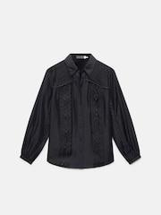 Mint Velvet Black Pintuck Shirt - Image 7 of 8